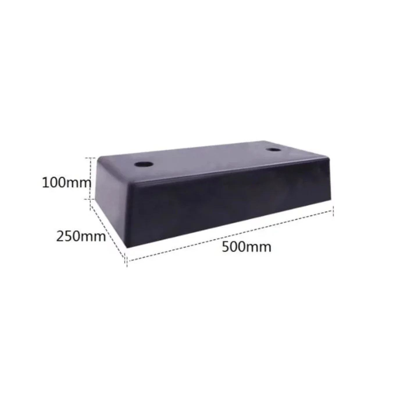 Gumový doraz na rampe - dĺžka 50 cm, šírka 25 cm, výška 10 cm