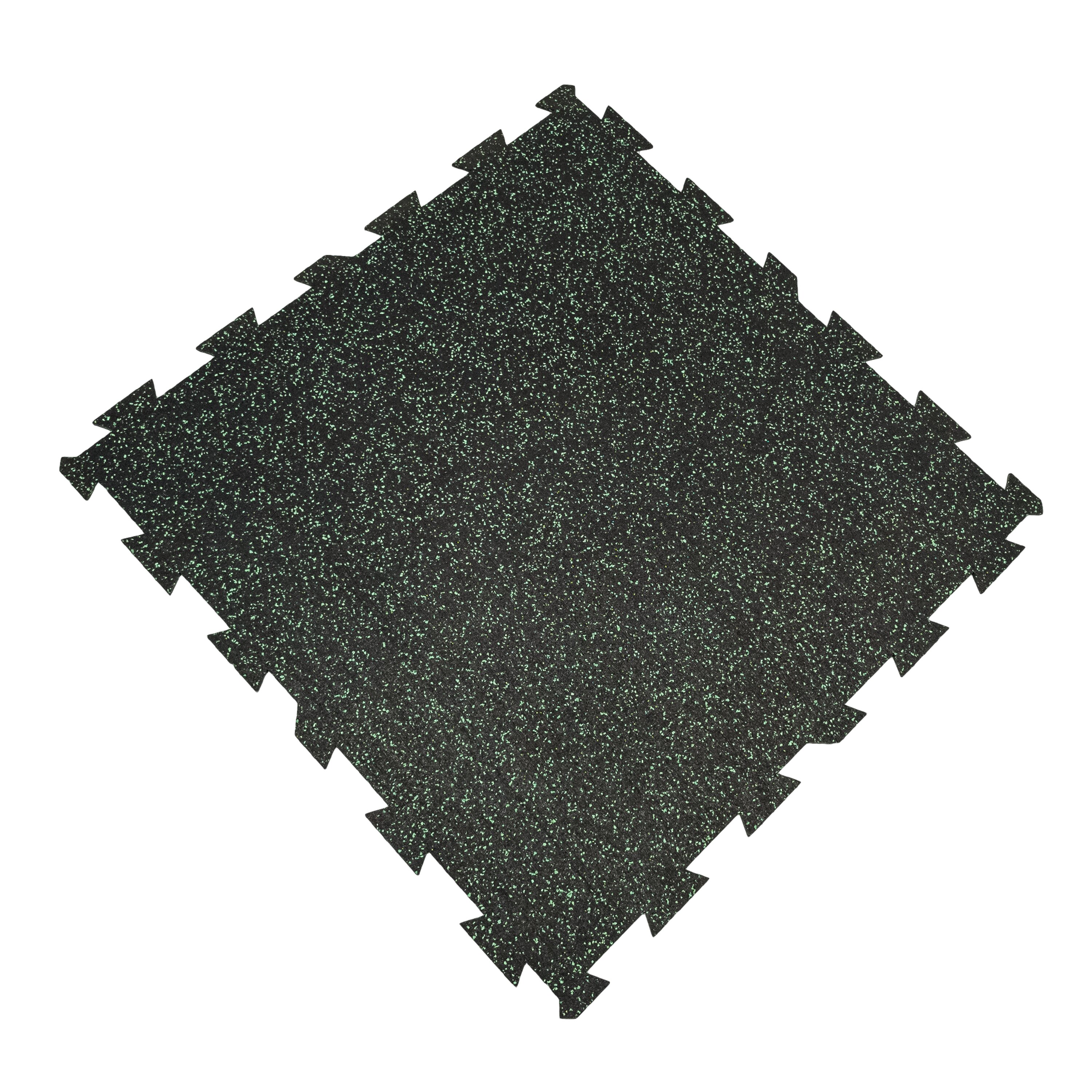 Čierno-zelená gumová modulová puzzle dlažba (stred) FLOMA FitFlo SF1050 - dĺžka 100 cm, šírka 100 cm, výška 1 cm