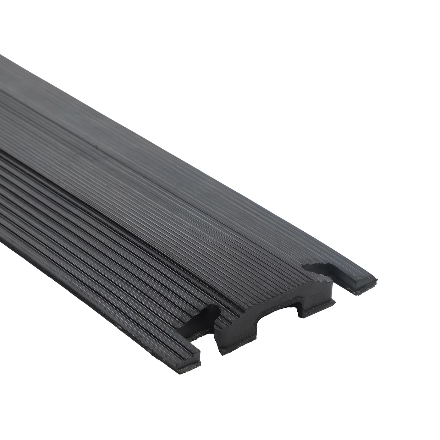 Anti-Rutsch Kabelbrücke aus Gummi (1x15x35) FLOMA - Länge 100 cm, Breite 13,5 cm, Höhe 2 cm - Schwarz