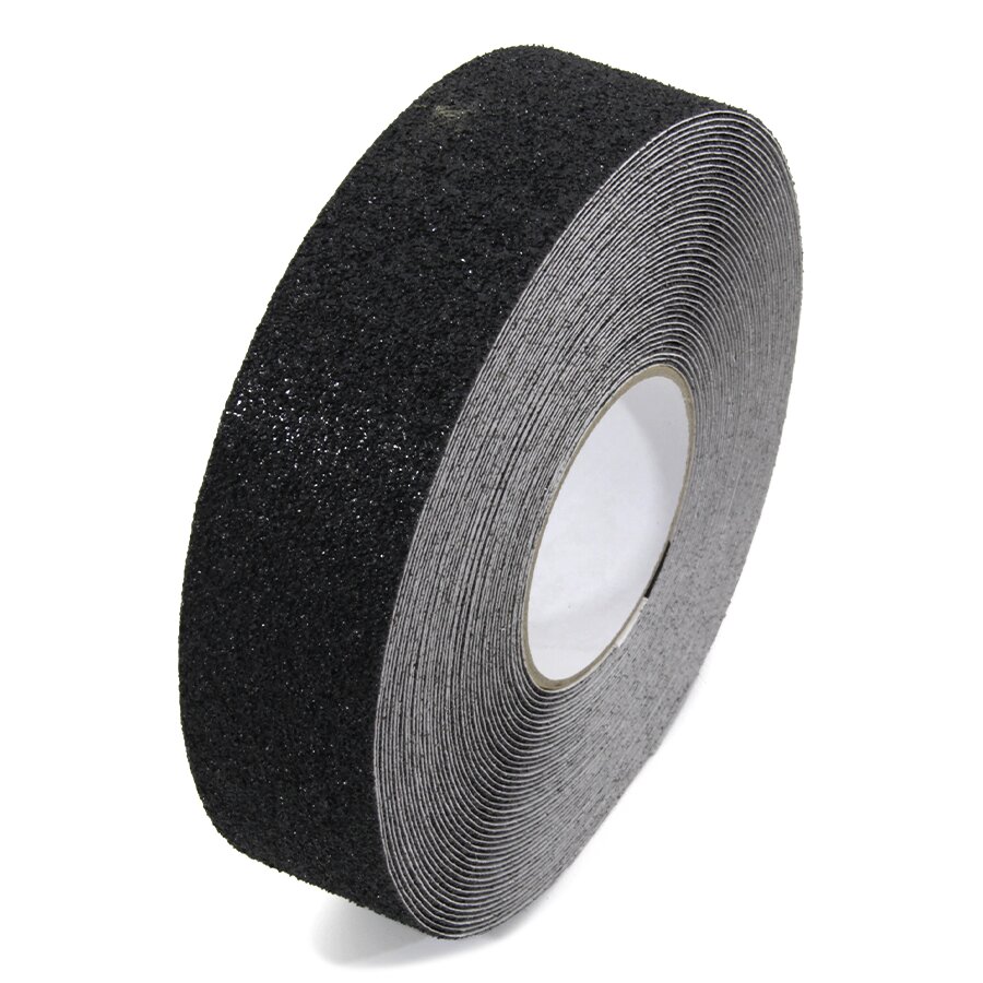 Černá korundová protiskluzová páska FLOMA Extra Super - délka 18,3 m, šířka 5 cm a tloušťka 1 mm