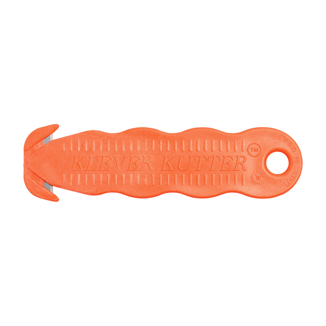 Oranžový plastový bezpečnostní jednorázový nůž KLEVER Kutter