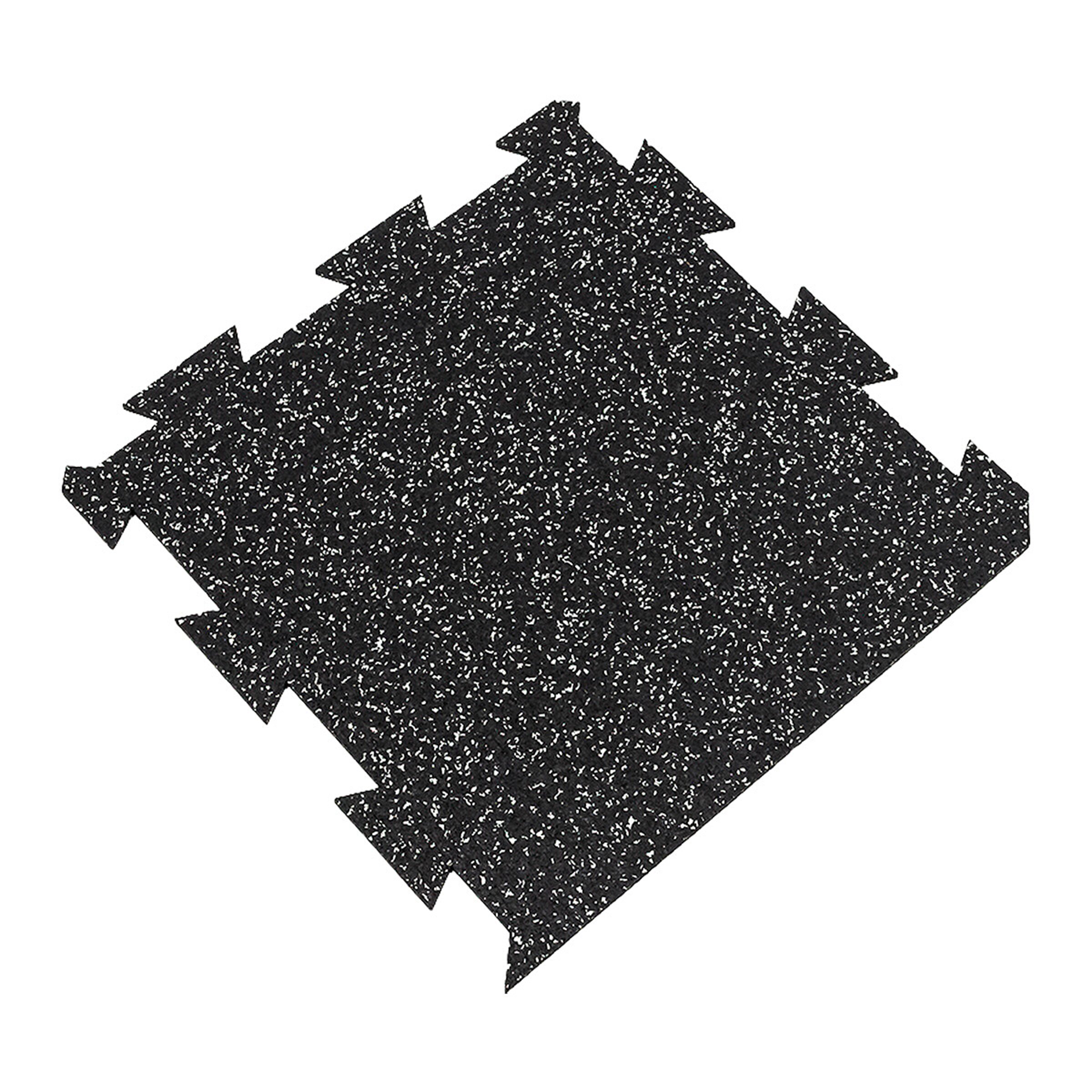 Černo-bílá gumová modulová puzzle dlažba FLOMA FitFlo SF1050 - délka 50 cm, šířka 50 cm, výška 1,6 cm