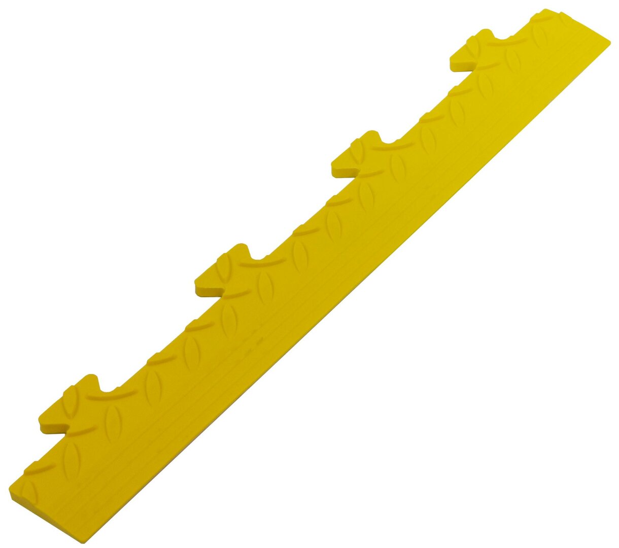 Žltý PVC vinylový nájazd &quot;samec&quot; pre dlaždice Tenax (diamant) - dĺžka 48 cm, šírka 7 cm a výška 0,8 cm
