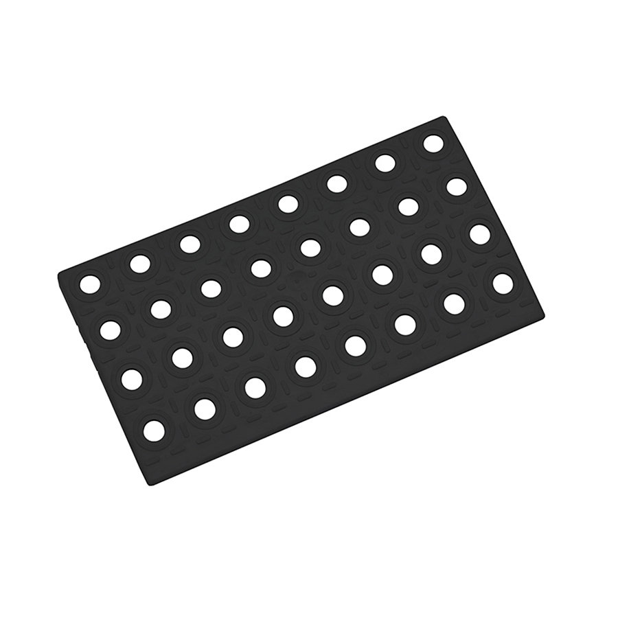 Černý polyethylenový nájezd AvaTile AT-STD - délka 25 cm, šířka 13,7 cm, výška 1,6 cm