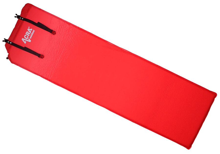 Červená samonafukovací karimatka - délka 186 cm, šířka 53 cm a výška 3 cm