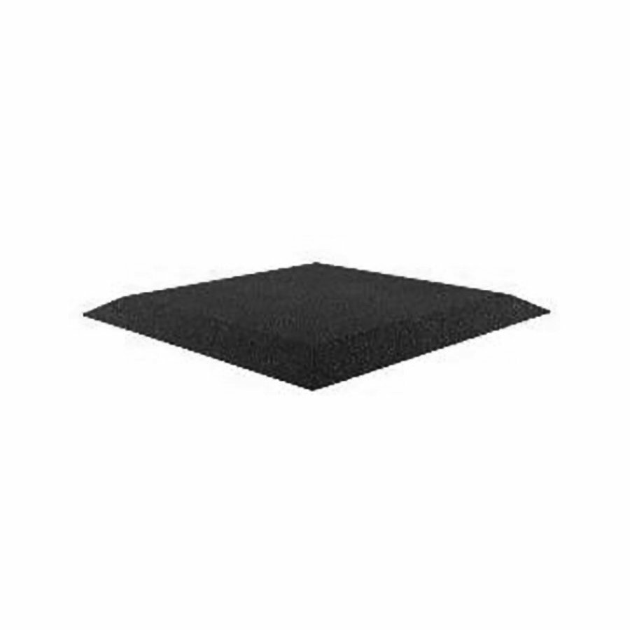 Čierna gumová krajová dopadová dlažba (roh) FLOMA V55/R00 - dĺžka 50 cm, šírka 50 cm, výška 5,5 cm
