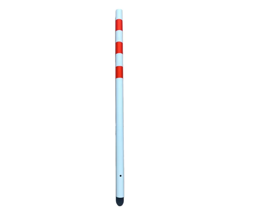 Bílo-červený ocelový sloupek - průměr 6 cm, výška 150 cm