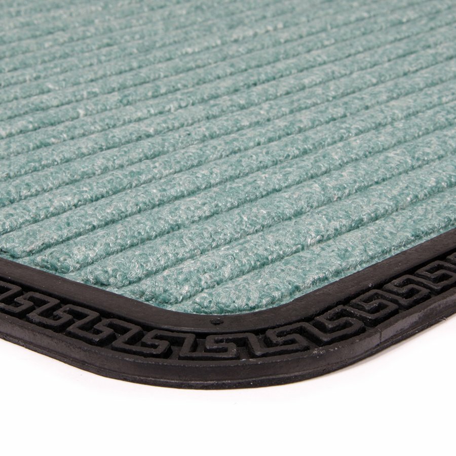 Zelená textilní venkovní vstupní rohož FLOMA Stripes - výška 0,8 cm