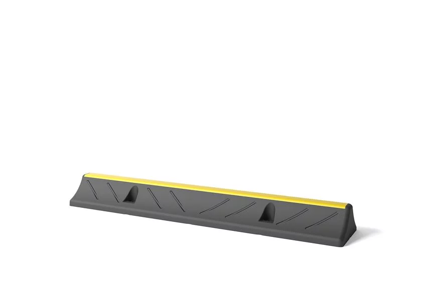 Parkstopp aus Gummi - Länge 100 m, Breite 30 cm, Höhe 15 cm - gelb-schwarzer