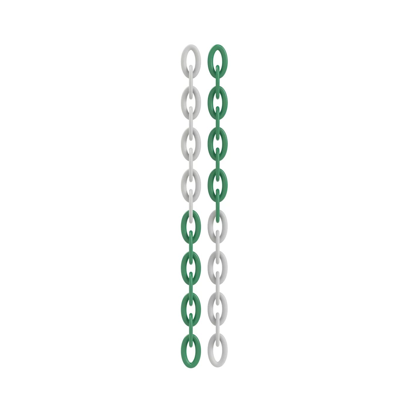 Zeleno-biela plastová (PP) vymedzovacia reťaz FLOMA TC87 TC61 - dĺžka 25 m, šírka 0,6 cm