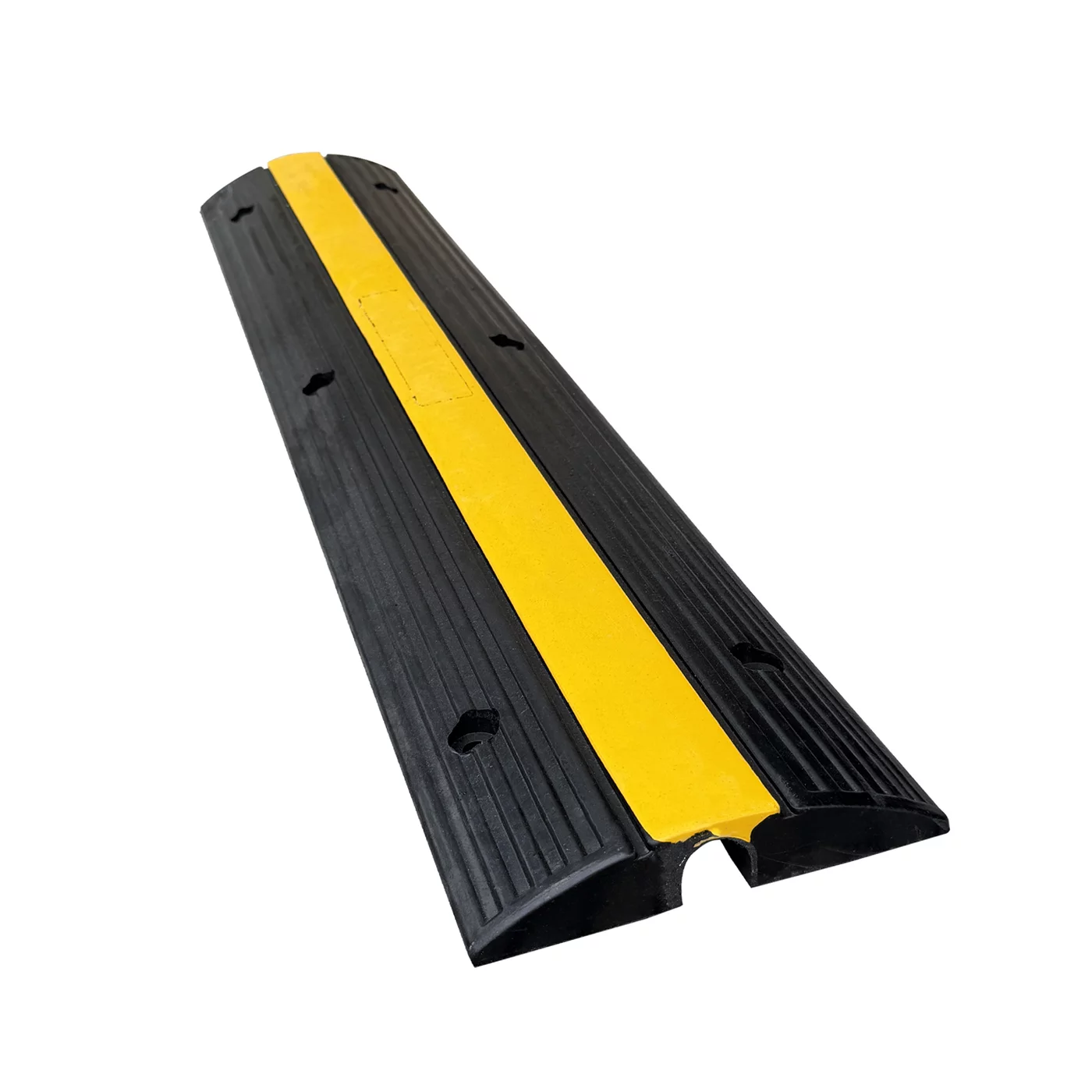 Kabelbrücke aus Gummi (1x30x30) FLOMA - Länge 100 cm, Breite 20 cm, Höhe 4 cm - Schwarz-Gelb