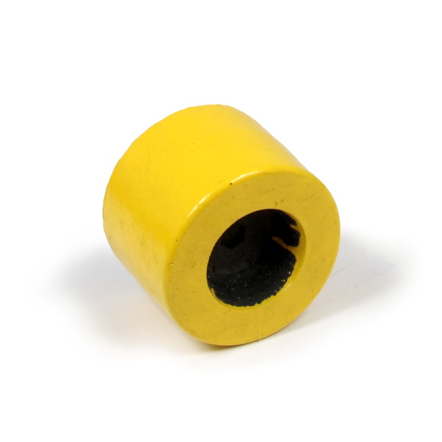 Žltá plastová koncovka pre cestné obrubníky "samica" - priemer 14,5 cm a výška 10 cm