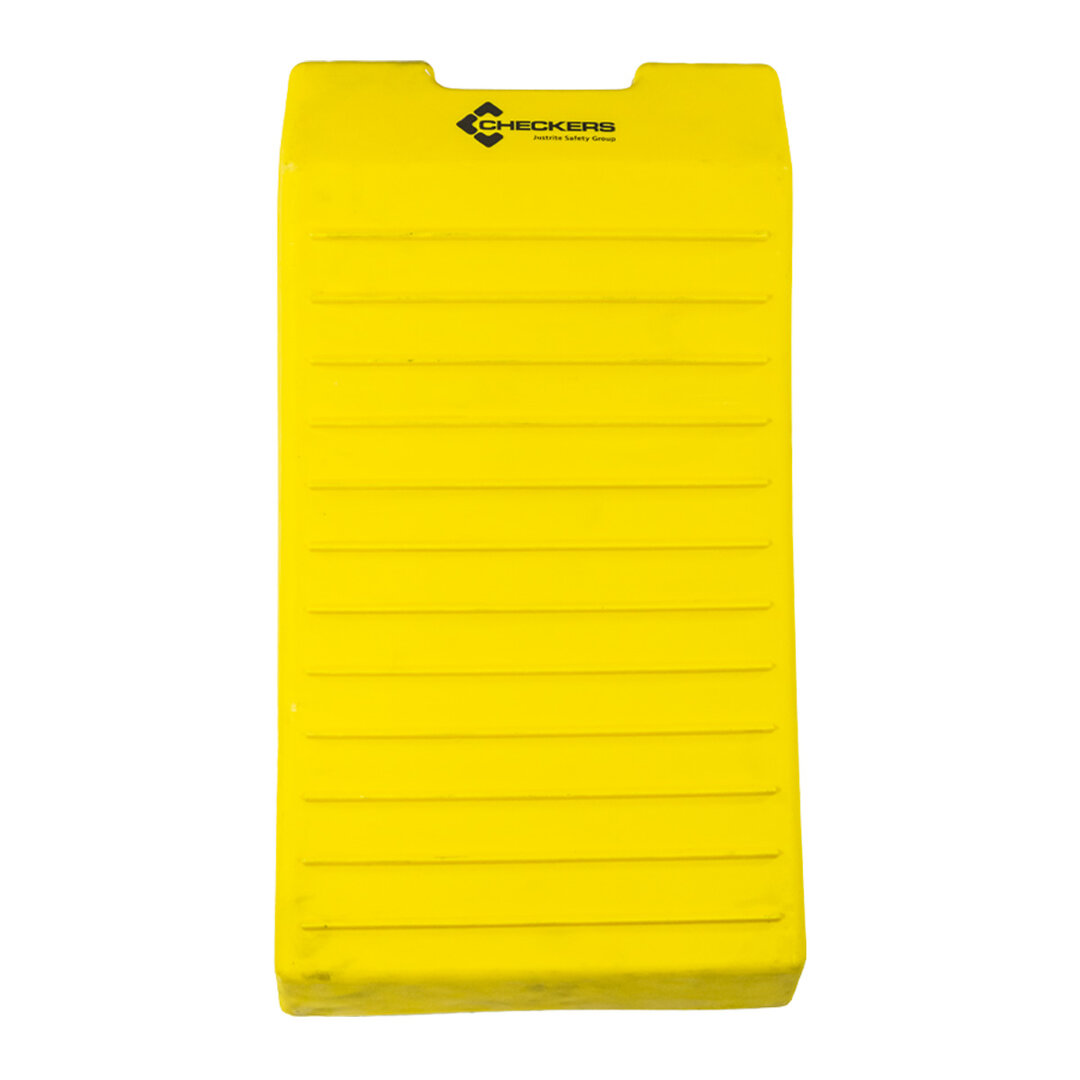 Žltý plastový zakladací klin MC3011 - dĺžka 62,5 cm, šírka 36 cm, výška 41 cm