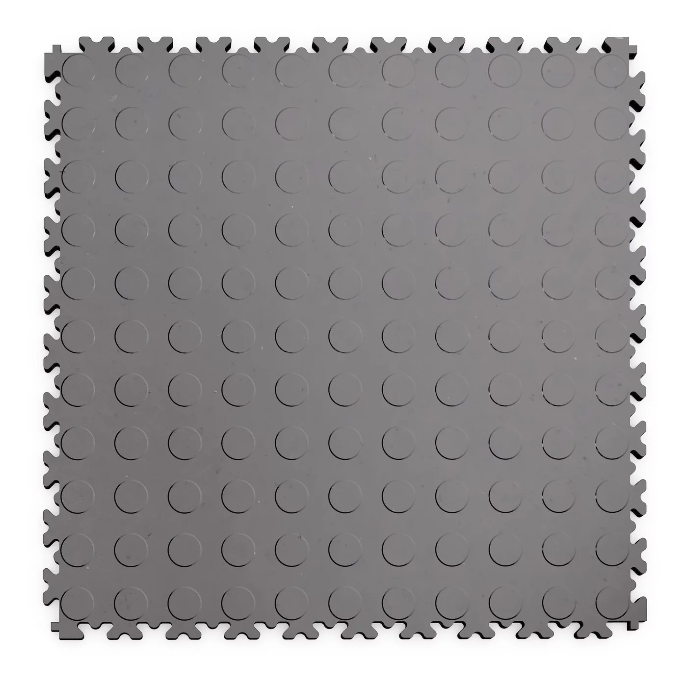PVC-Fliese Fortelock Industry ECO Premium (Münzen) - Länge 51 cm, Breite 51 cm, Höhe 0,7 cm - Grau