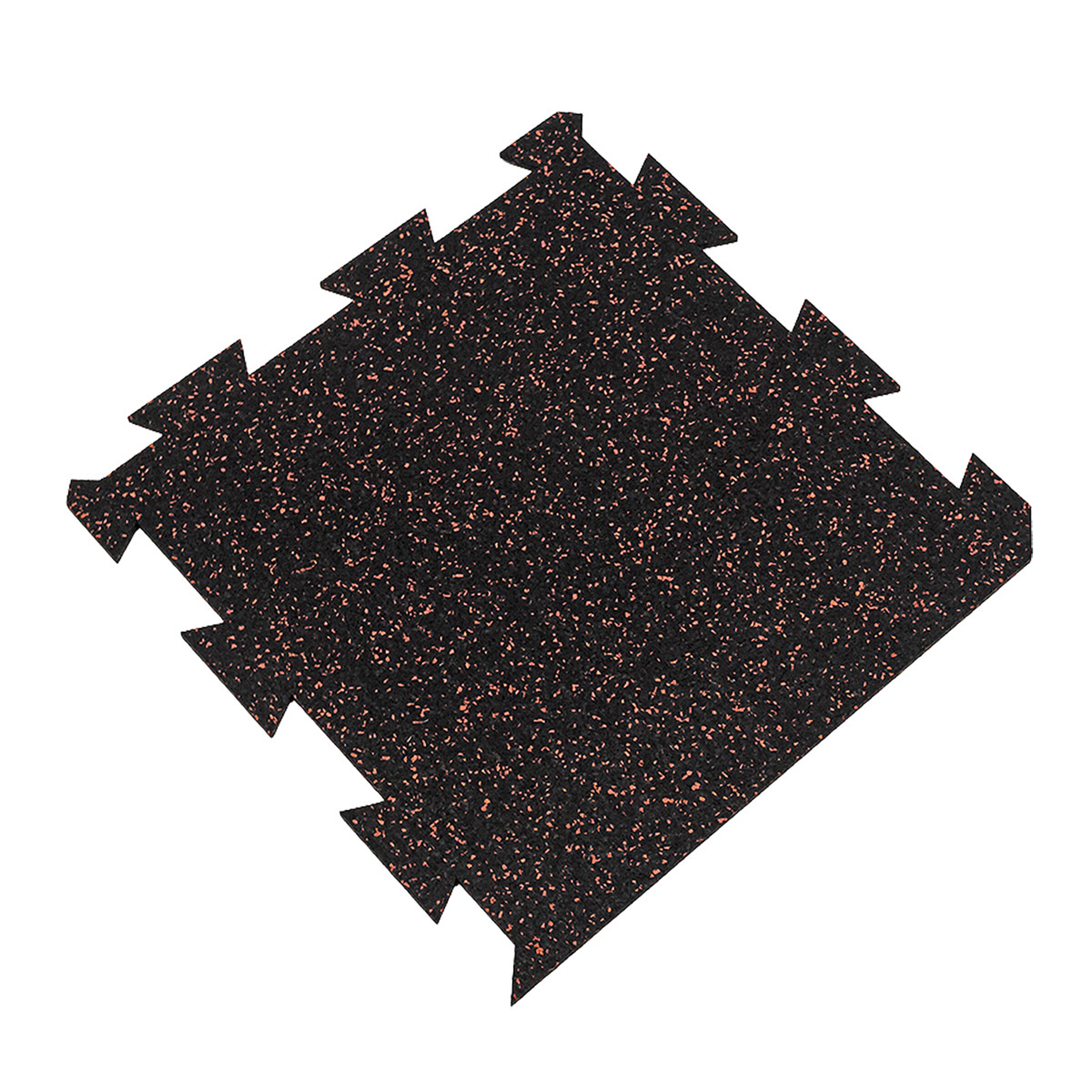 Černo-červená gumová puzzle modulová dlaždice (okraj) FLOMA SF1050 FitFlo - délka 50 cm, šířka 50 cm, výška 0,8 cm