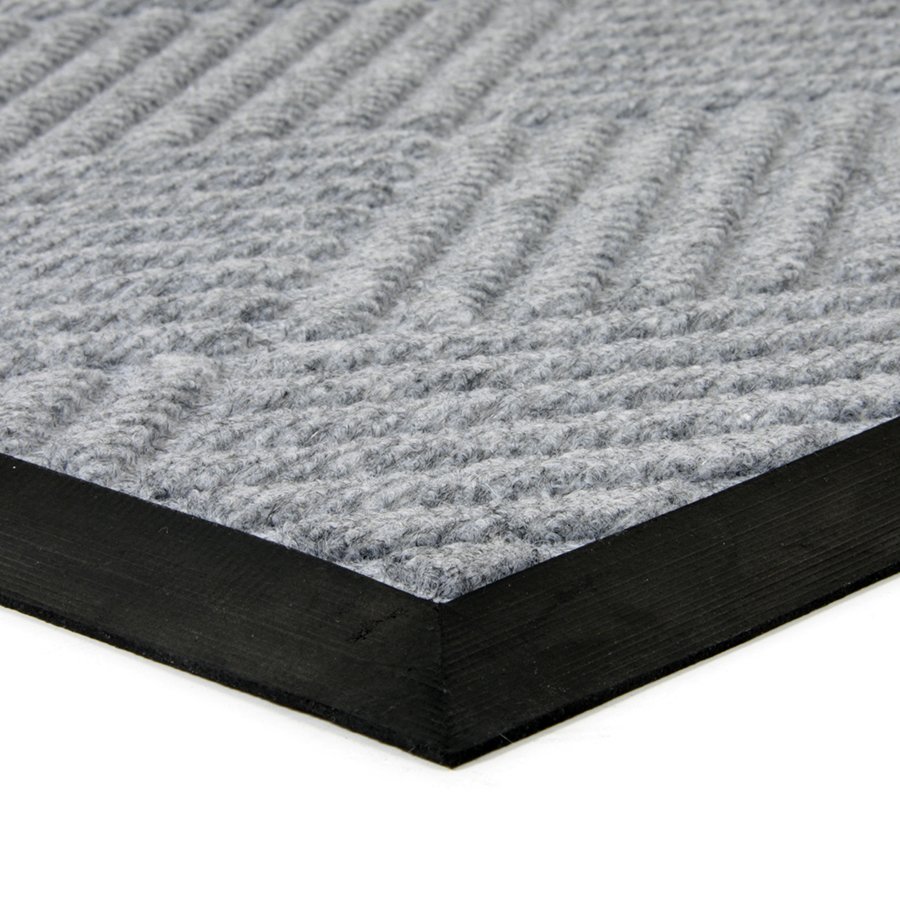 Šedá textilní gumová rohožka FLOMA Crossing Lines - délka 45 cm, šířka 75 cm, výška 1 cm