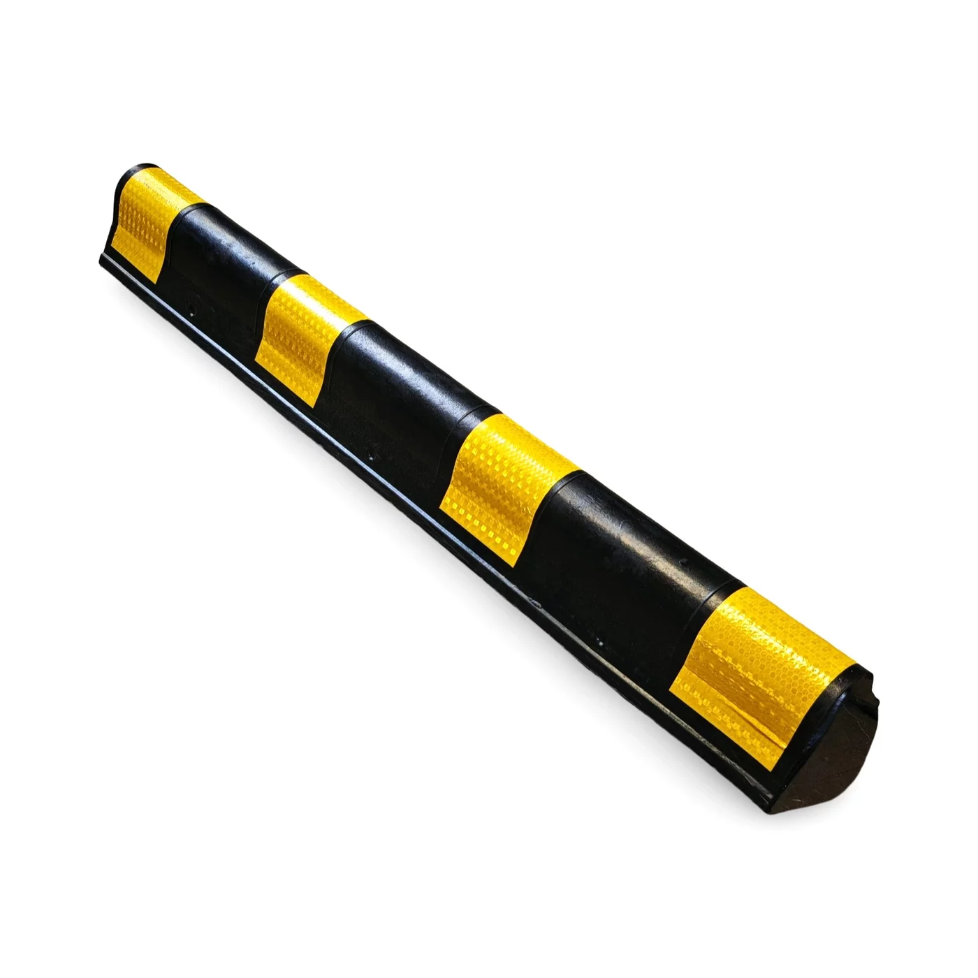 Čierno-žltá gumová ochrana rohu steny FLOMA WP97 - dĺžka 80 cm, šírka 15 x 15 cm, hrúbka 1 cm