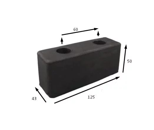 Zderzak gumowy do samochodu ciężarowego - długość 12,5 cm, szerokość 4,3 cm, wysokość 5 cm