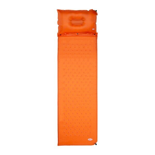 Oranžová samonafukovací karimatka s podhlavníkem NILS CAMP NC4345 - délka 185 cm, šířka 55 cm a výška 2,5 cm