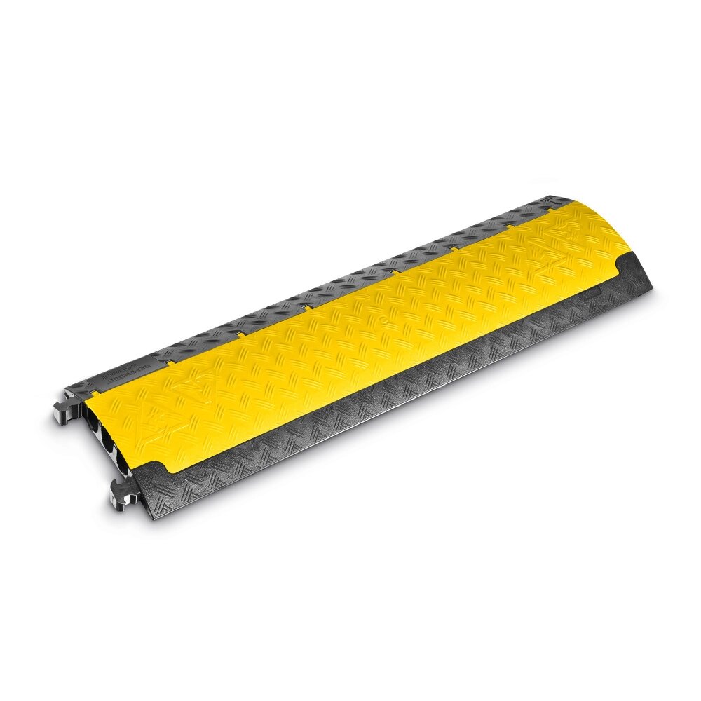 Černo-žlutý plastový kabelový most s transparentním víkem DEFENDER MINI LUX - délka 105 cm, šířka 29 cm a výška 5 cm