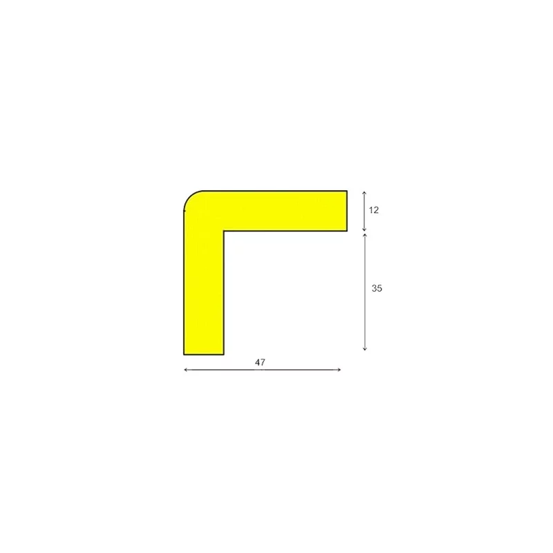 Gelb-schwarzer magnetischer Wandeckenschutz aus Schaumstoff Typ H - Länge 100 cm, Breite 4,7 cm, Höhe 4,7 cm