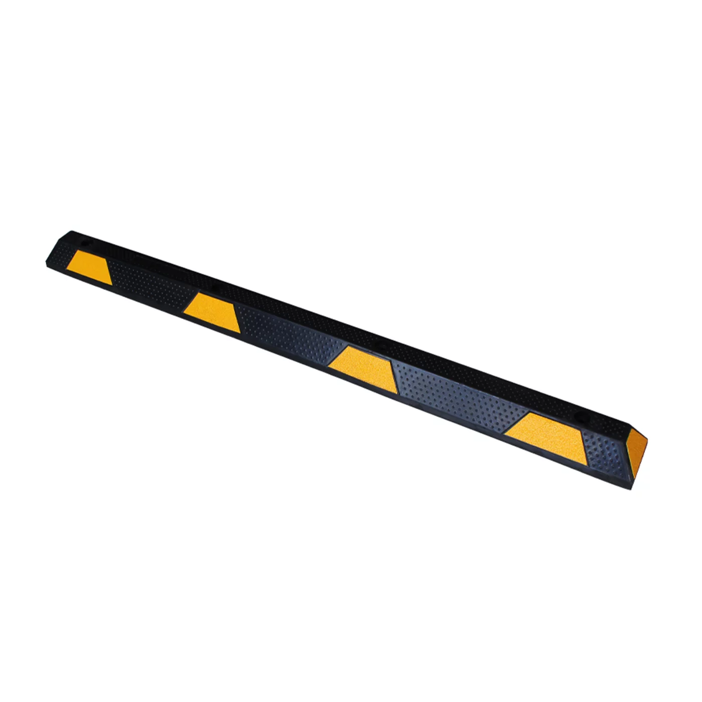 Parkstopper aus Gummi FLOMA - Länge 183 cm, Breite 15 cm, Höhe 10 cm - Schwarz-Gelb