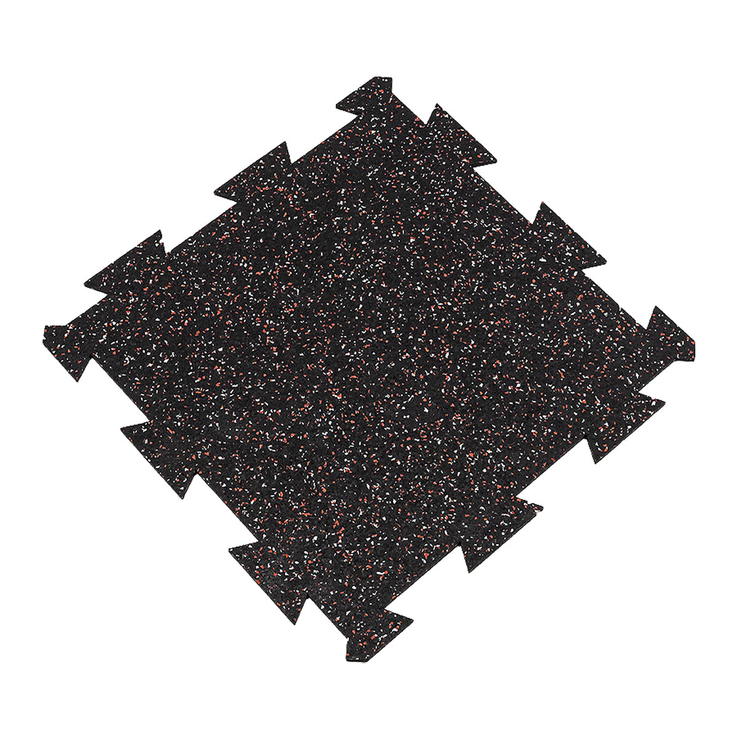 Čierno-bielo-červená gumová modulová puzzle dlažba (stred) FLOMA FitFlo SF1050 - dĺžka 50 cm, šírka 50 cm, výška 0,8 cm