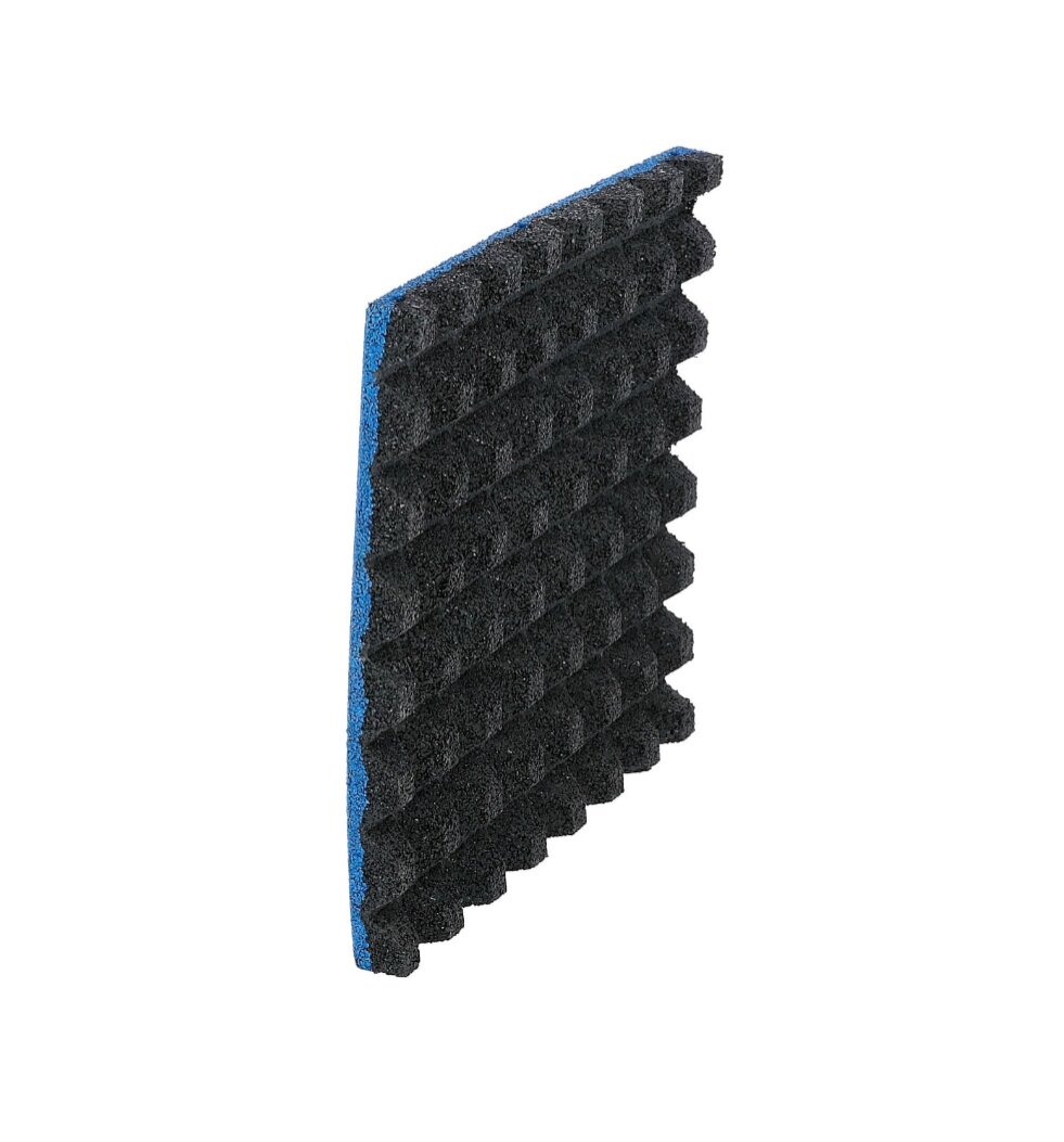 Černo-modrá EPDM certifikovaná dopadová dlažba FLOMA V40/R28 - délka 100 cm, šířka 100 cm, výška 4 cm