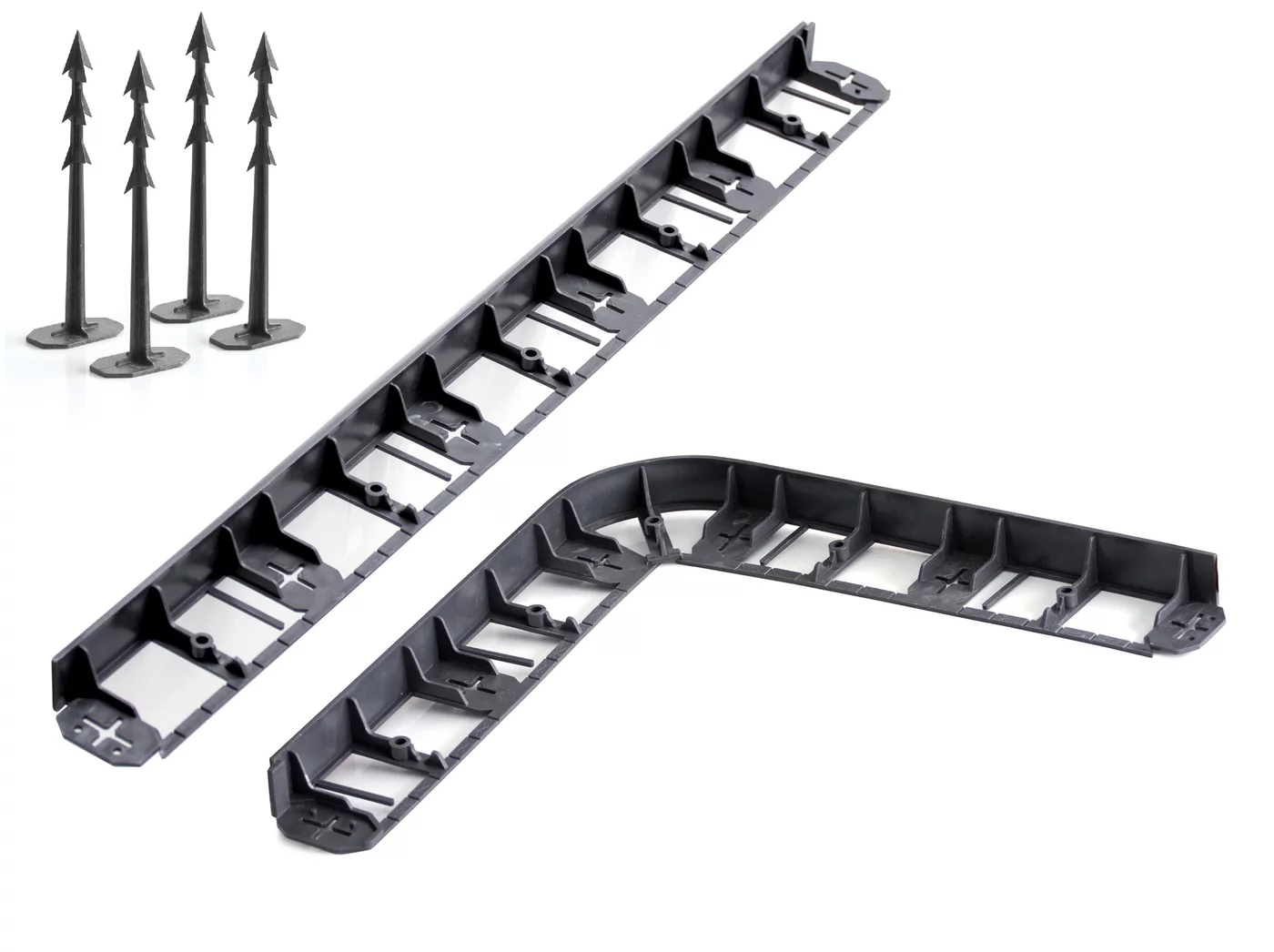 Gartiger Bordstein aus Kunststoff - Länge 800 cm, breite 8,4 cm, höhe 5,7 cm - schwarzer