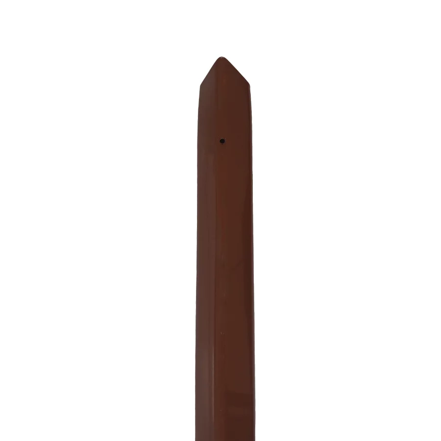 Hnědá ocelová ochrana rohů zdí, stěn s otvory pro šrouby CP10 - délka 150 cm, šířka 4 x 4 cm, tloušťka 0,1 cm