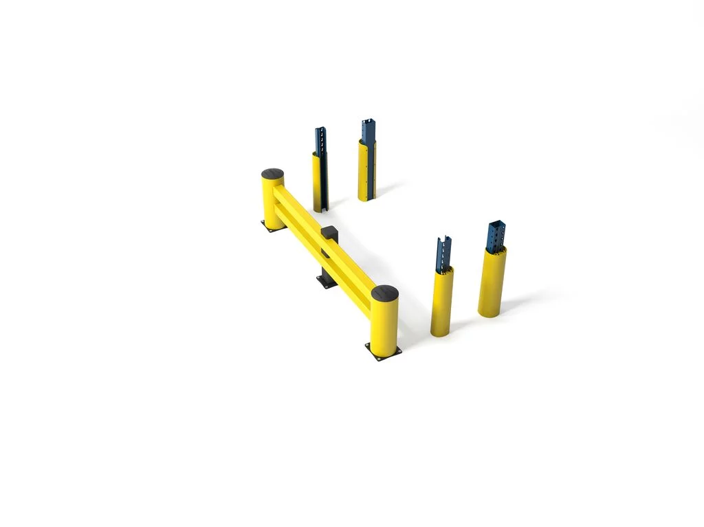 Žlutá ochrana regálů pro stojiny regálů 75-110 mm / 50 mm-80 mm Rack Bull XL - výška 60 cm