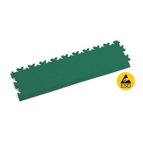 Zelený PVC vinylový nájezd Fortelock Industry ESD (kůže) - délka 51 cm, šířka 14,5 cm a výška 0,7 cm