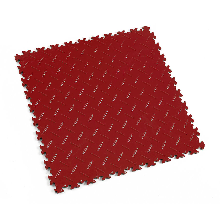 Červená PVC vinylová záťažová dlažba Fortelock Industry - dĺžka 51 cm, šírka 51 cm a výška 0,7 cm