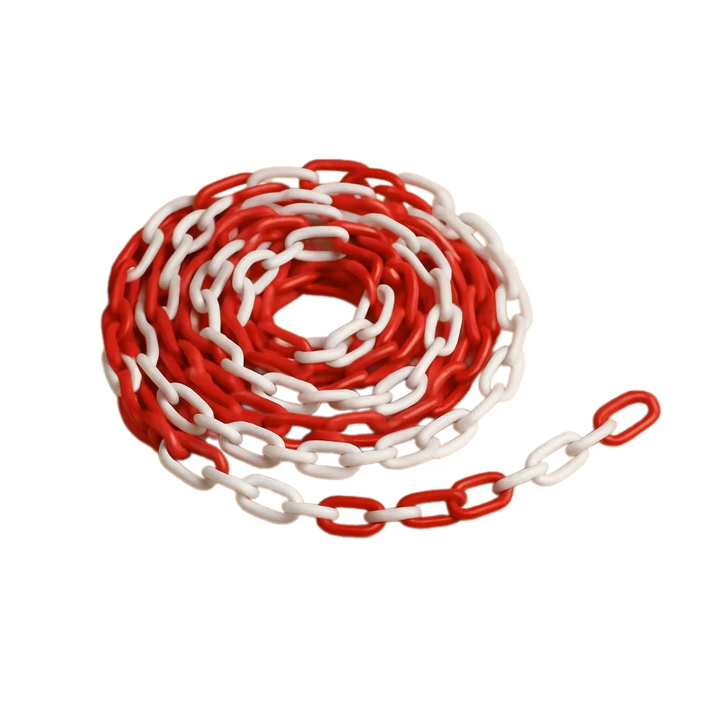 Bielo-červená plastová (PP) vymedzovacia reťaz FLOMA TC87 - dĺžka 25 m, šírka 0,6 cm