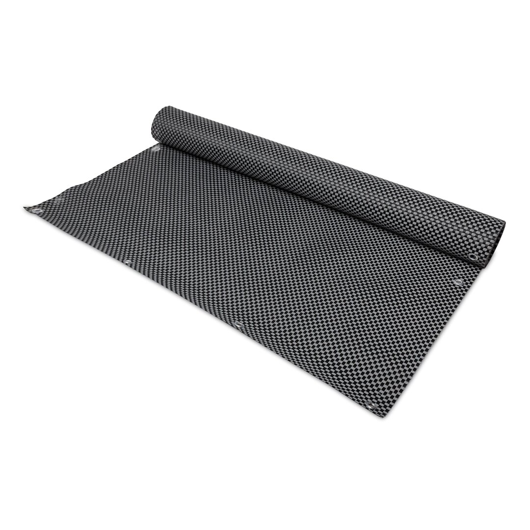 Čierno-sivá plastová ratanová tieniaca rohož &quot;umelý ratan&quot; (metráž) - dĺžka 1 cm a výška 100 cm
