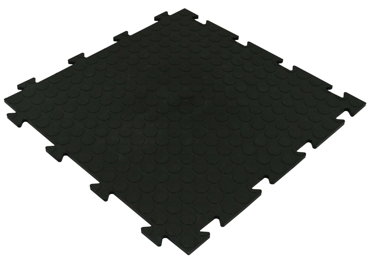 Černá PVC vinylová zátěžová puzzle protiskluzová dlažba Tenax - délka 50 cm, šířka 50 cm a výška 0,8 cm