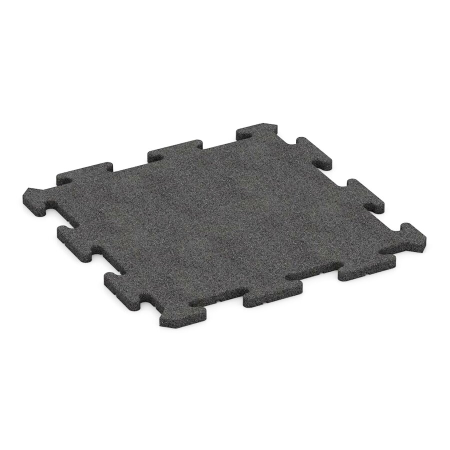 Antracitovo-sivá gumová dopadová puzzle dlažba FLOMA - dĺžka 47,8 cm, šírka 47,8 cm, výška 3 cm