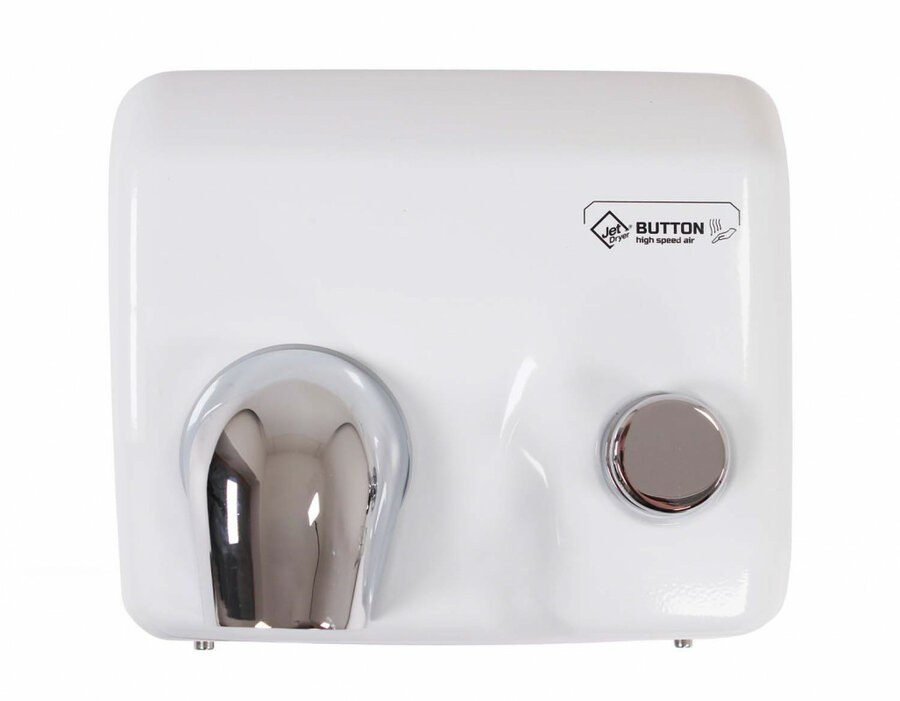 Biely nerezový teplovzdušný sušič rúk Jet Dryer BUTTON