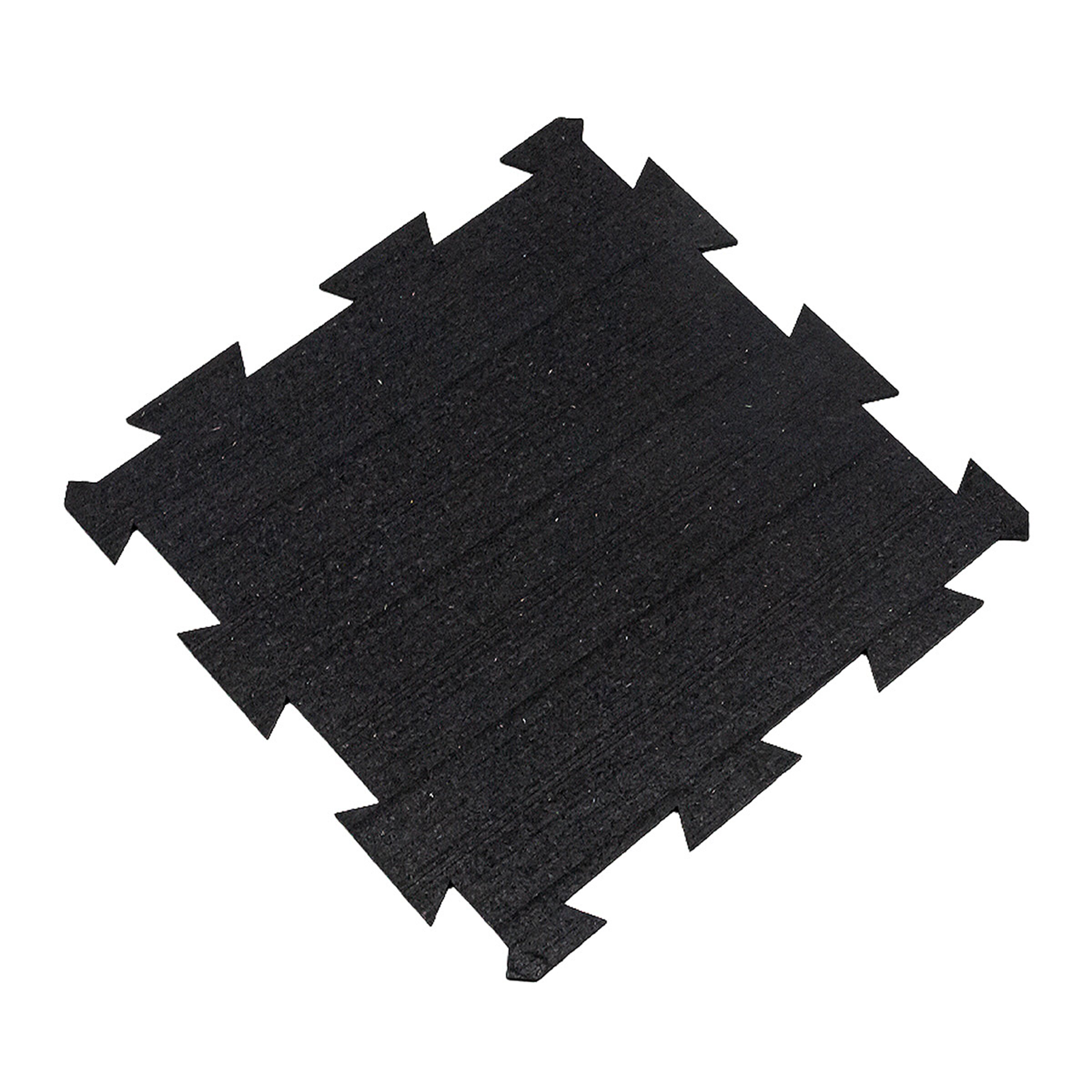 Čierna podlahová guma (puzzle - stred) FLOMA FitFlo SF1050 - dĺžka 50 cm, šírka 50 cm, výška 1 cm