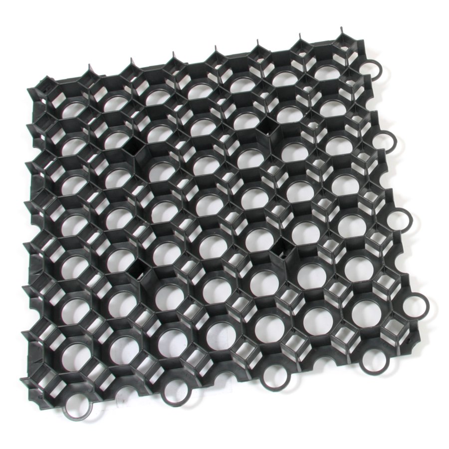 Černá plastová zatravňovací dlažba - délka 50 cm, šířka 50 cm a výška 6,2 cm