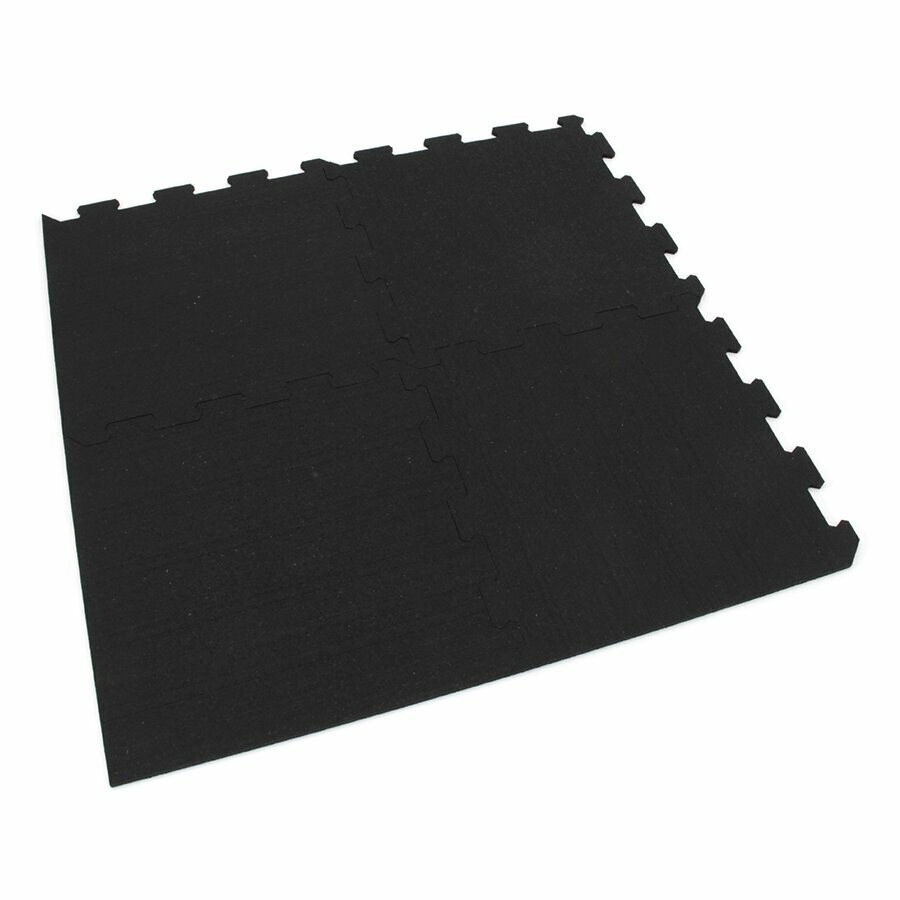 Čierna gumová modulová puzzle dlažba (roh) FLOMA FitFlo SF1050 - dĺžka 95,6 cm, šírka 95,6 cm, výška 0,8 cm