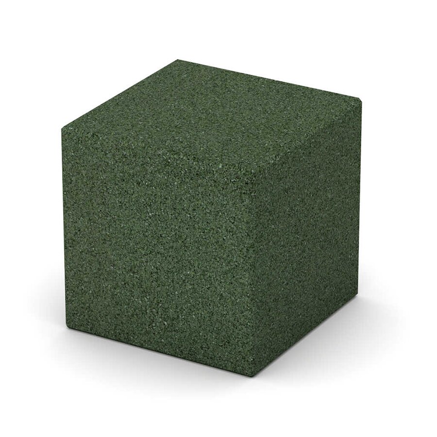 Zelená gumová kocka - dĺžka 30 cm, šírka 30 cm a výška 30 cm