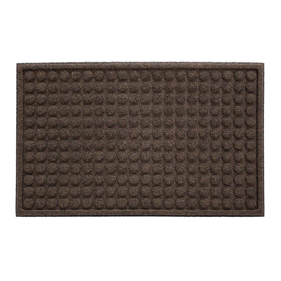 Hnedá textilná gumová vstupná rohož FLOMA Rounds - dĺžka 45 cm, šírka 75 cm, výška 1,1 cm