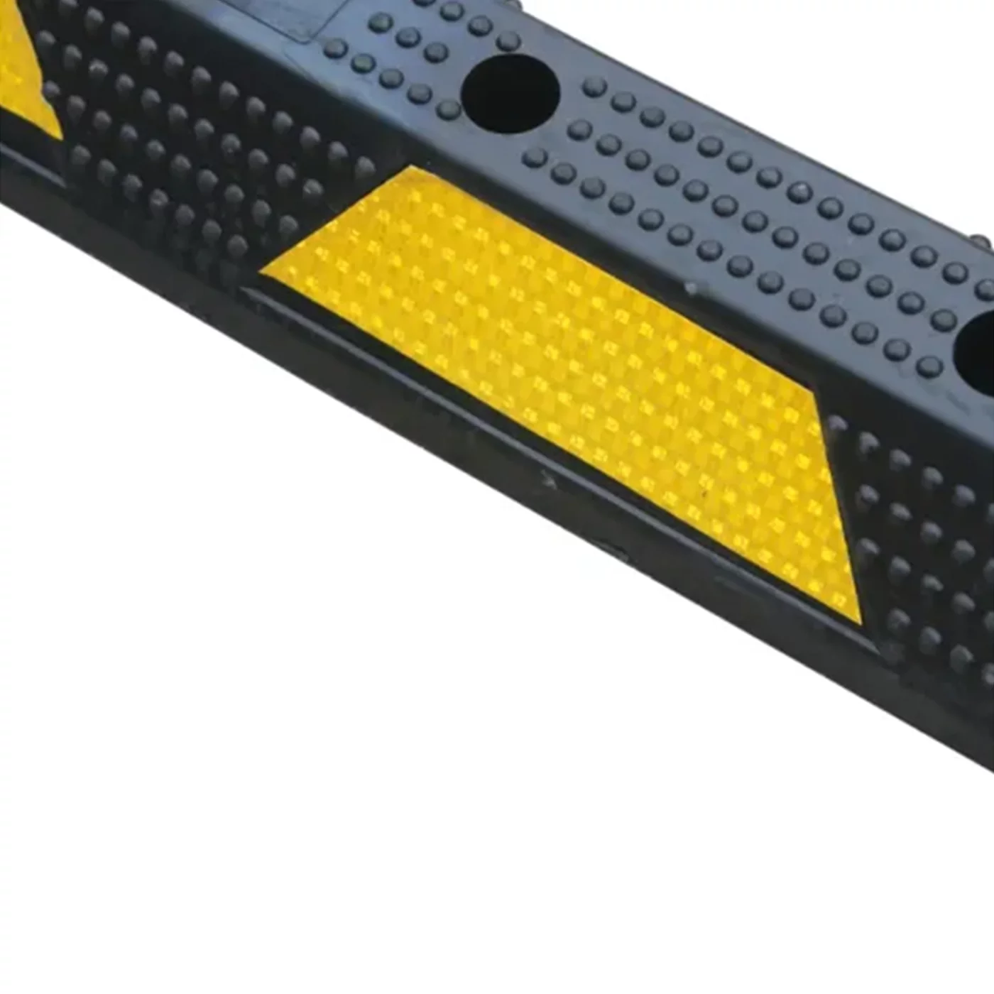 Parkstopper aus Gummi FLOMA - Länge 75 cm, Breite 15 cm, Höhe 9 cm - Schwarz-Gelb