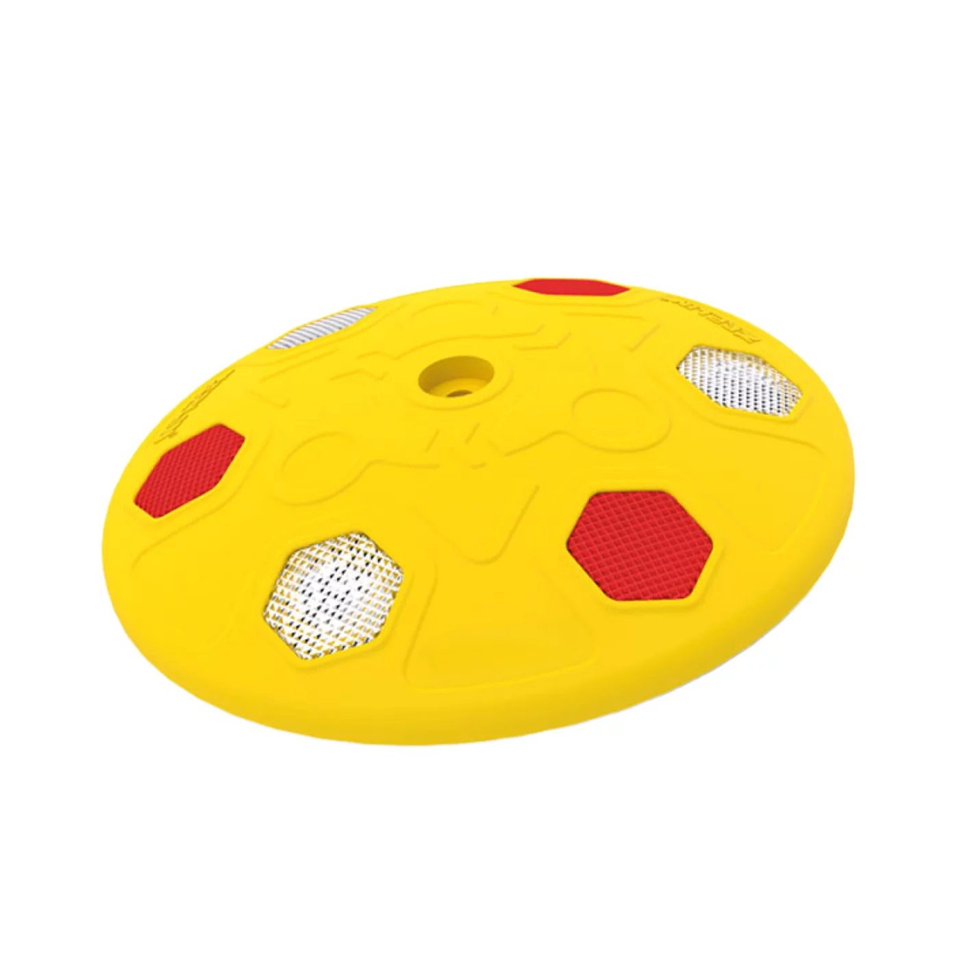 Runder transporter Markierungsknopf aus Kunststoff Und (PPC) FLOMA - Durchmesser 14 cm, Höhe 2,5 cm - Gelb