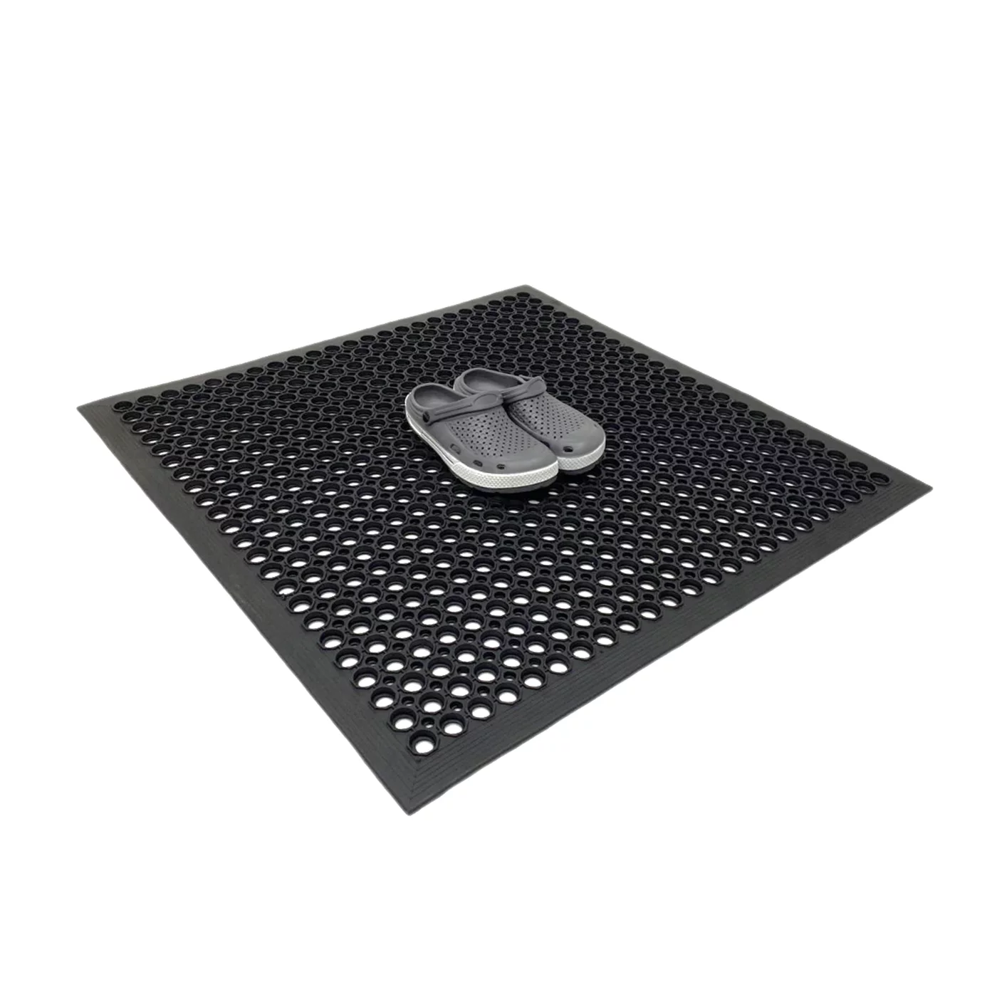 Mata FLOMA WorkMate gumowa (75% NBR) antyzmęczeniowa antypoślizgowa olejoodporna - długość 90 cm, szerokość 90 cm, wysokość 1,4 cm - czarna