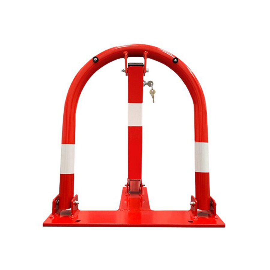 Červeno-bílá ocelová parkovací zábrana Elephant - šířka 49 cm a výška 52,5 cm
