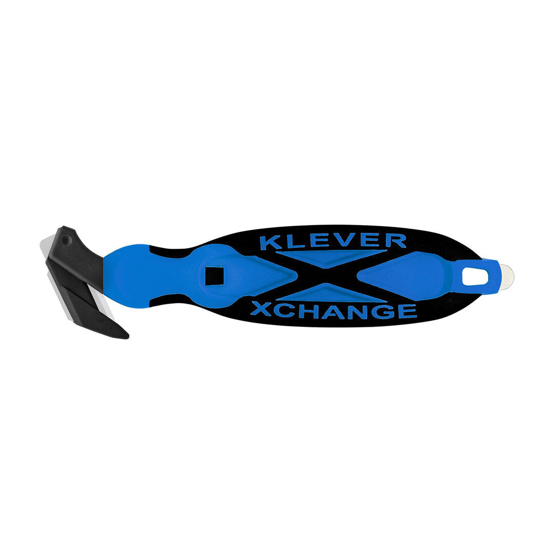 Modrý plastový bezpečnostní nůž KLEVER XCHANGE XC-35