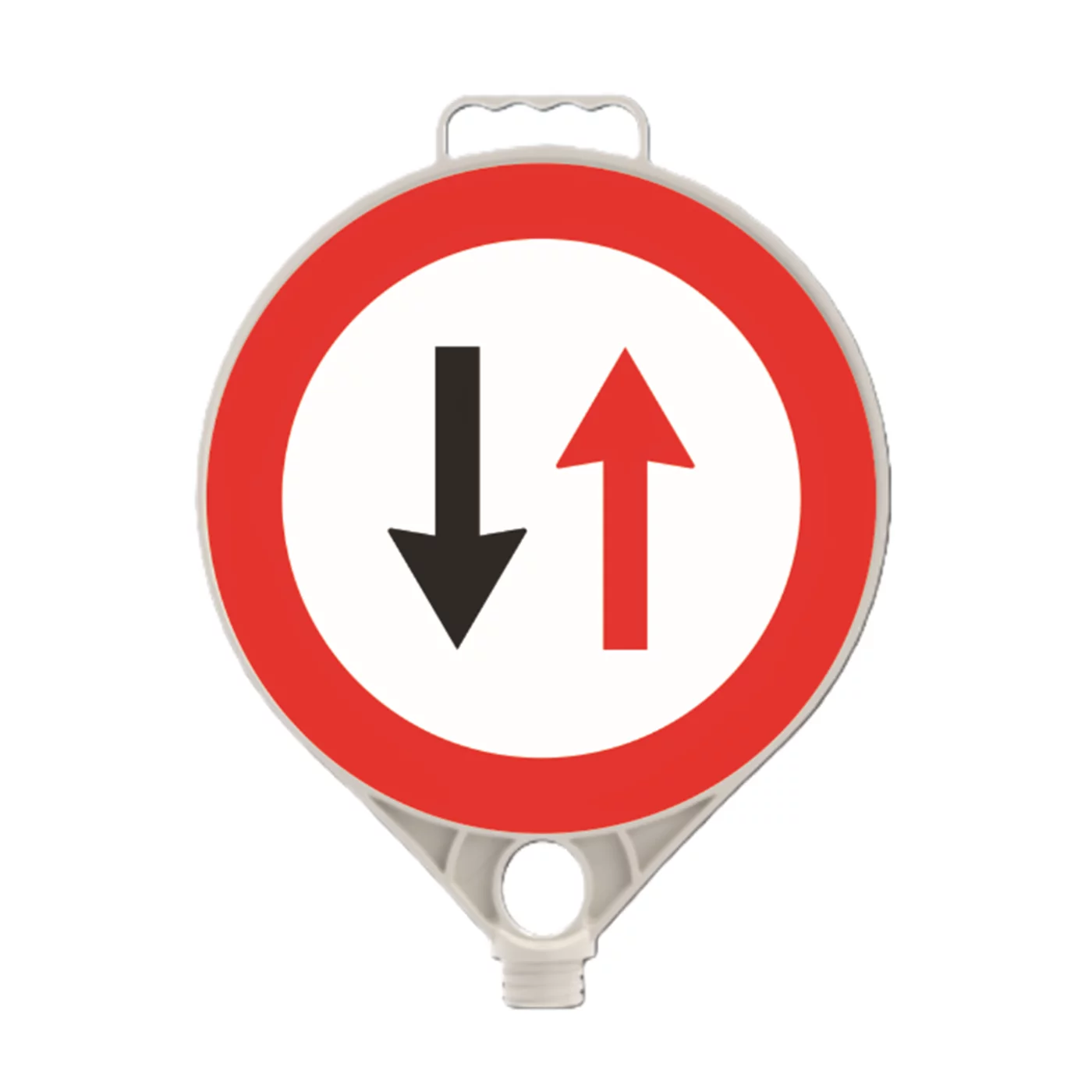 Kreisförmiges Verkehrszeichen aus Kunststoff Und (PPC) &quot;Vorrang des Gegenverkehrs&quot; FLOMA - Breite 28 cm, Höhe 28 cm