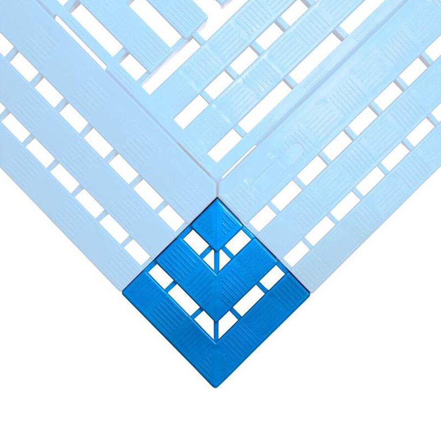 Modrá nábehová rohová hrana WORK-DECK - dĺžka 11,2 cm, šírka 11,2 cm a výška 2,5 cm